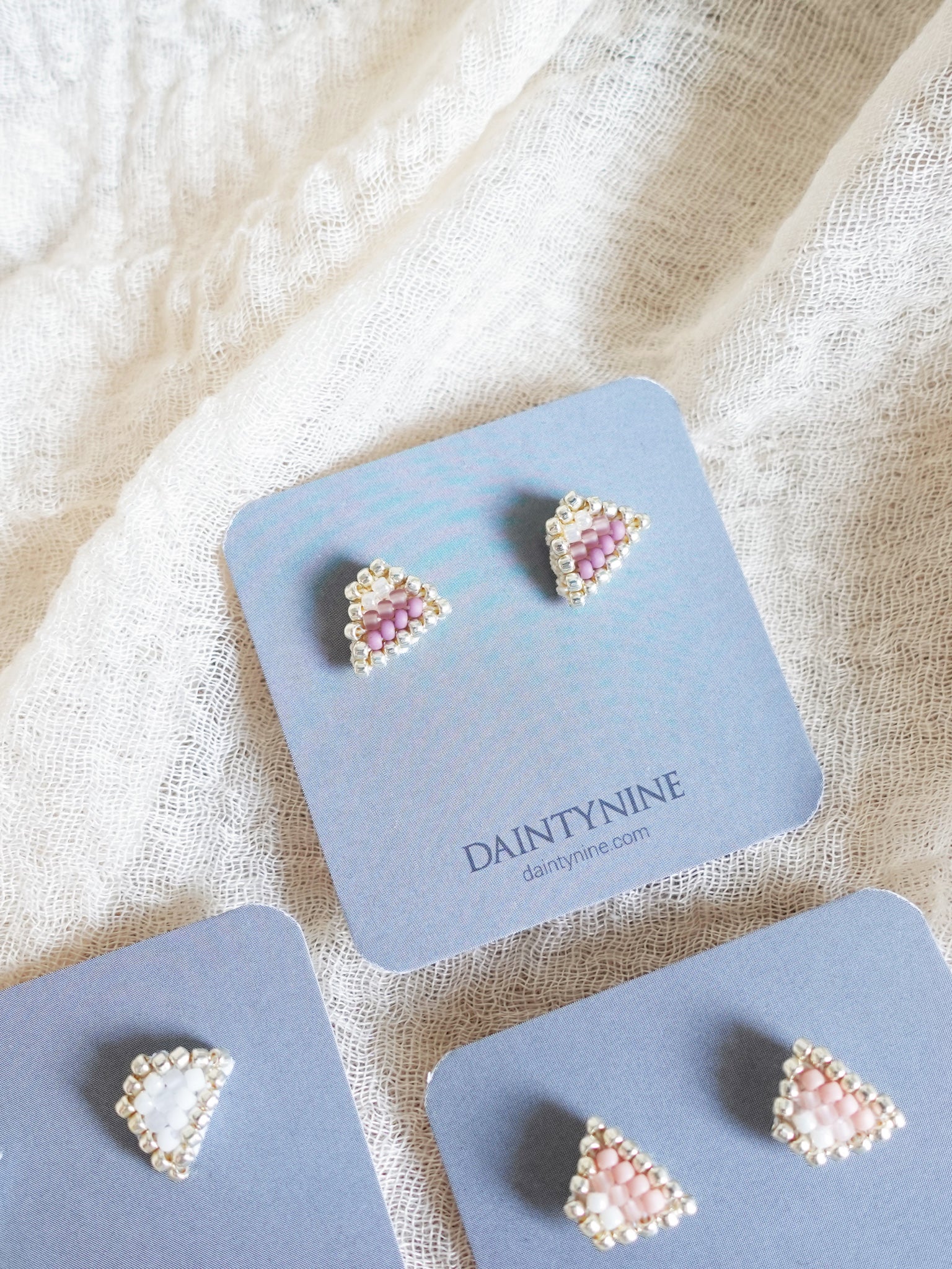 Palmer Stud Earrings in Mauve Purple Card