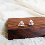 Palmer Stud Earrings in Mauve Purple Display Front