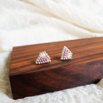 Palmer Stud Earrings in Mauve Purple Display Left