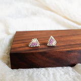 Palmer Stud Earrings in Mauve Purple Front 3