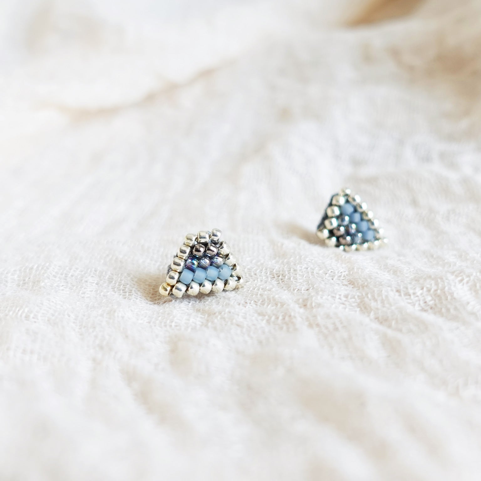 Palmer Stud Earrings in Mystic Grey Left