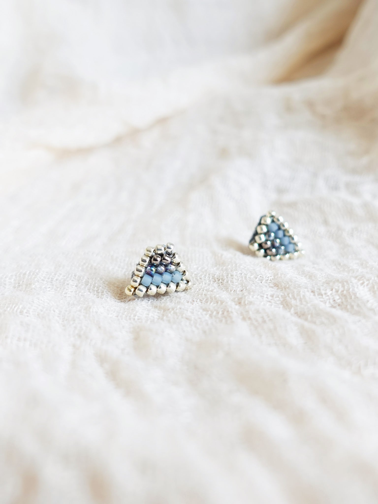 Palmer Stud Earrings in Mystic Grey Left