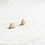 Palmer Stud Earrings in Pearl White Front