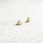 Palmer Stud Earrings in Pearl White Left Front