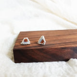Palmer Stud Earrings in Rainbow Amber Display Front