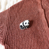 Panda Loaf Brooch Pin Cardigan
