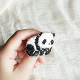 Panda Loaf Brooch Pin Held