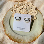 Panda Stud Earrings on card