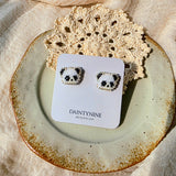 Panda Stud Earrings on card