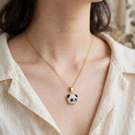 Panda necklace on model