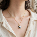 Panda necklace on model