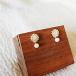 Phoebe Josie Earrings in Blush Pink Left