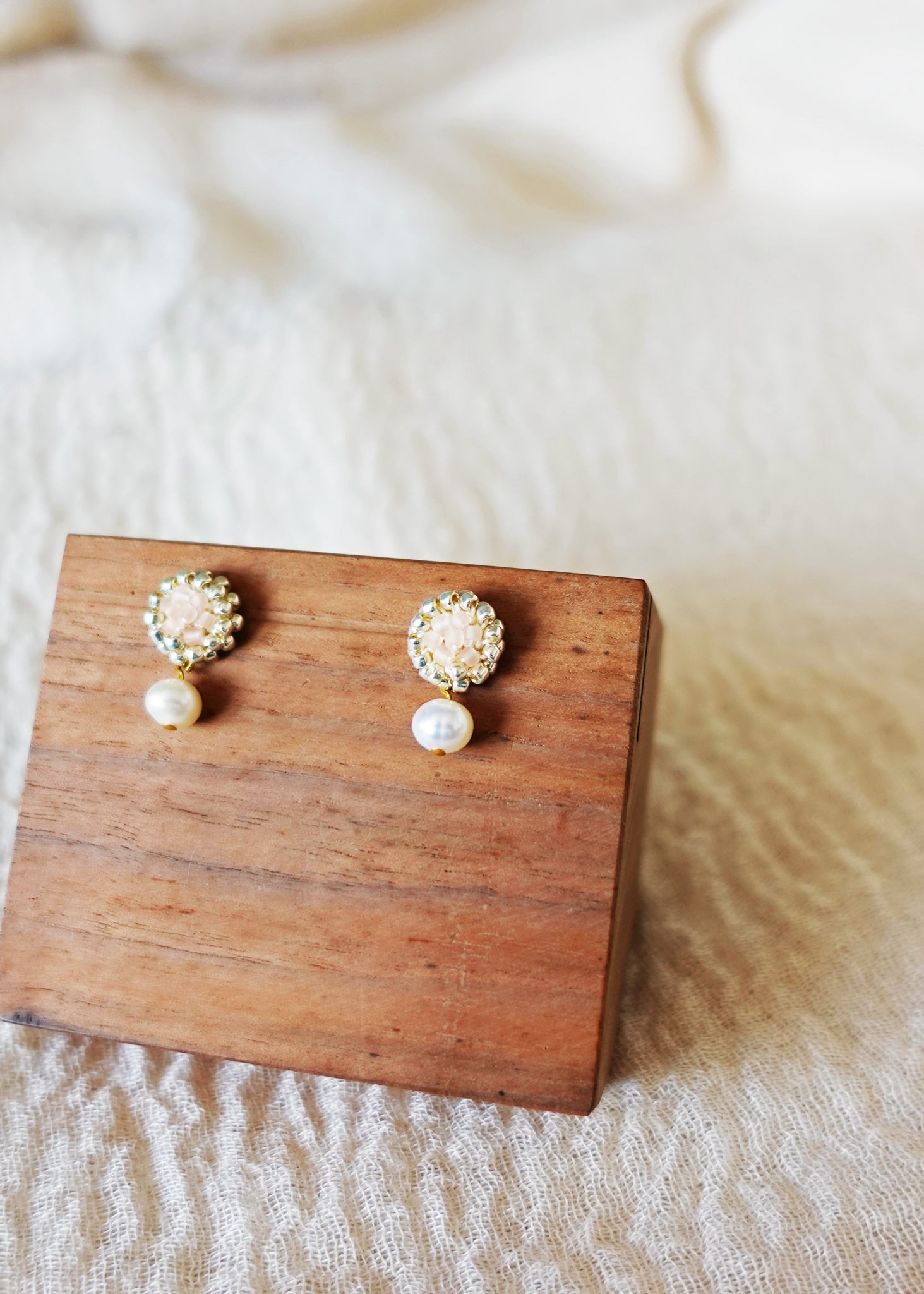 Phoebe Josie Earrings in Blush Pink Right