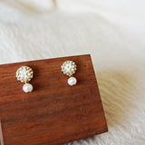 Phoebe Josie Earrings in Pearl White Front