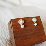 Phoebe Josie Earrings in Pearl White Left