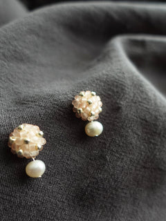 Phoebe Star Dust Earrings in Blush Pink Right