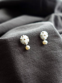 Phoebe Star Dust Earrings in Cloud White Front