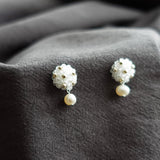 Phoebe Star Dust Earrings in Cloud White Left
