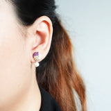 Phoebe Trio Earrings in Royal Purple Model