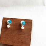 Phoebe Trio Earrings in Teal Front