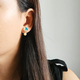 Phoebe Trio Earrings in Teal Model