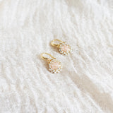 Polly Drop Earrings in Blush Pink Left