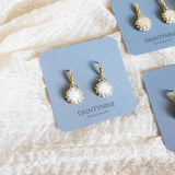Polly Drop Earrings in Cloud White Card