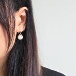 Polly Drop Earrings in Cloud White Model