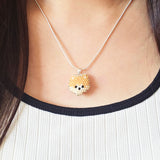 Pomeranian Necklace Model Close