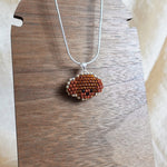 Poodle Necklace in Brown Display Left