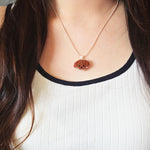 Poodle Necklace in Brown Model