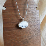 Poodle Necklace in White Display Left