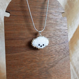Poodle Necklace in White Display Left