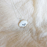 Poodle Necklace in White Left