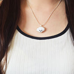 Poodle Necklace in White Model