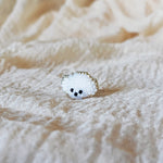 Poodle Ring in White Right