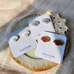Poodle stud earrings on cards group