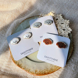 Poodle stud earrings on cards group