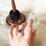 Prelude Slim Ring in Midnight Silver Hand