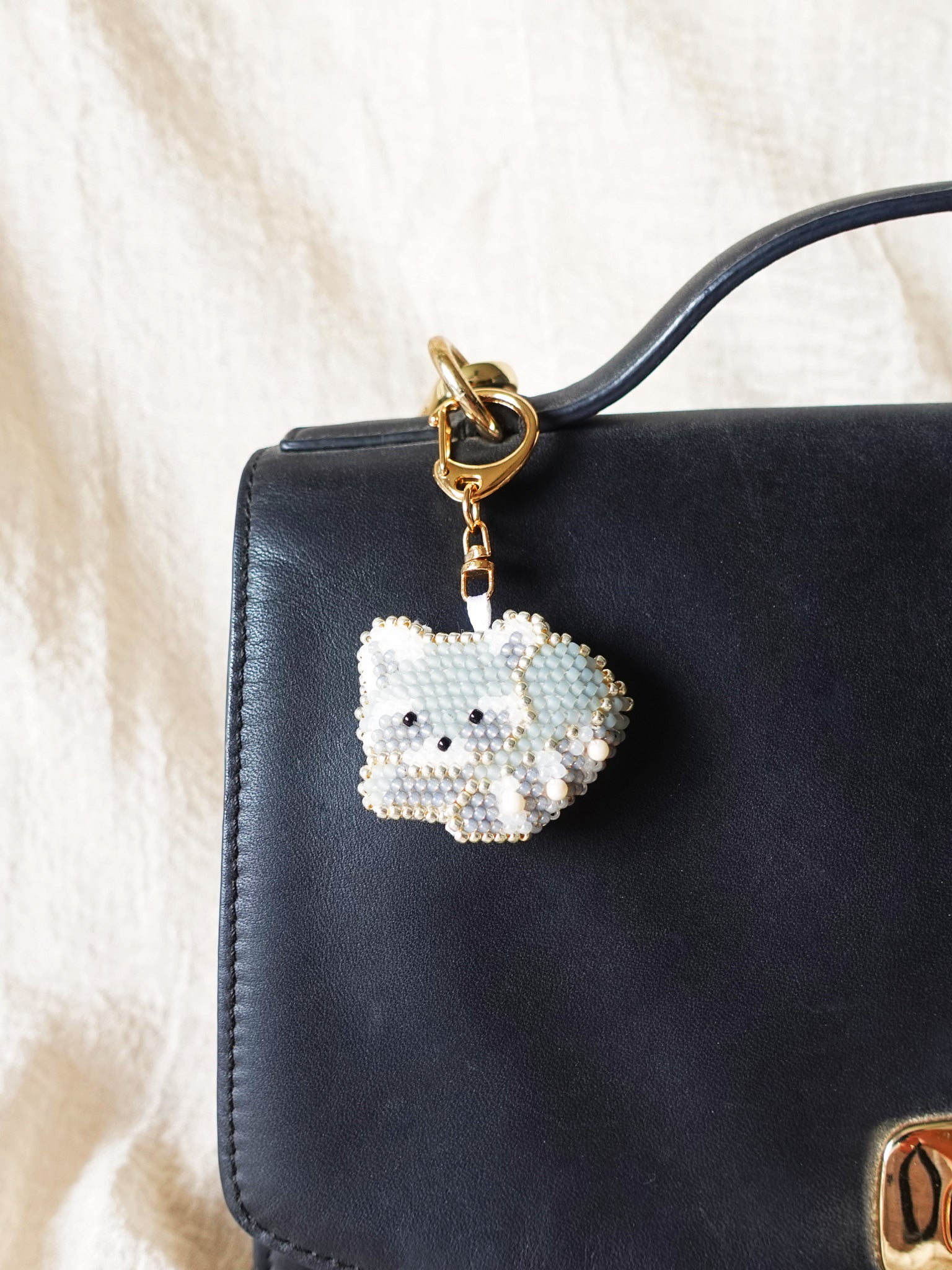 Raccoon Loaf Charm Bag Close