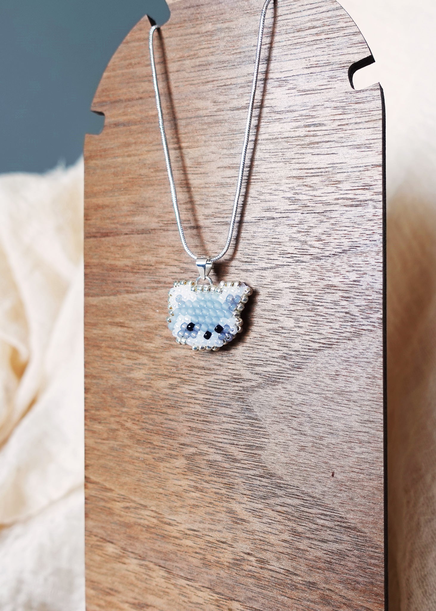 Raccoon Pendant Necklace Display