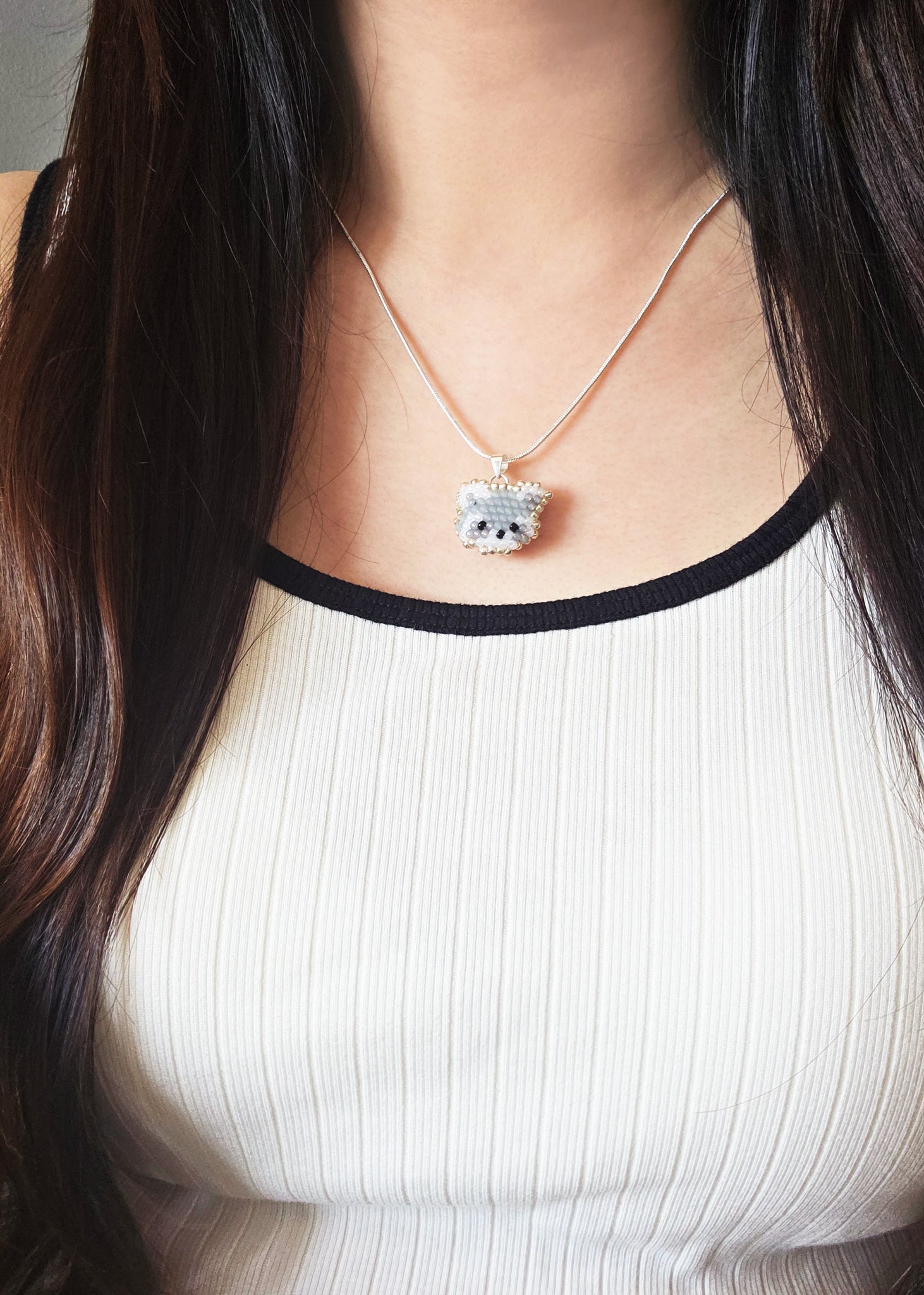Raccoon Pendant Necklace Model