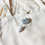 Raccoon Small White Bear Loaf Brooch Pin Bag Left