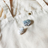 Raccoon Small White Bear Loaf Brooch Pin Bag Left