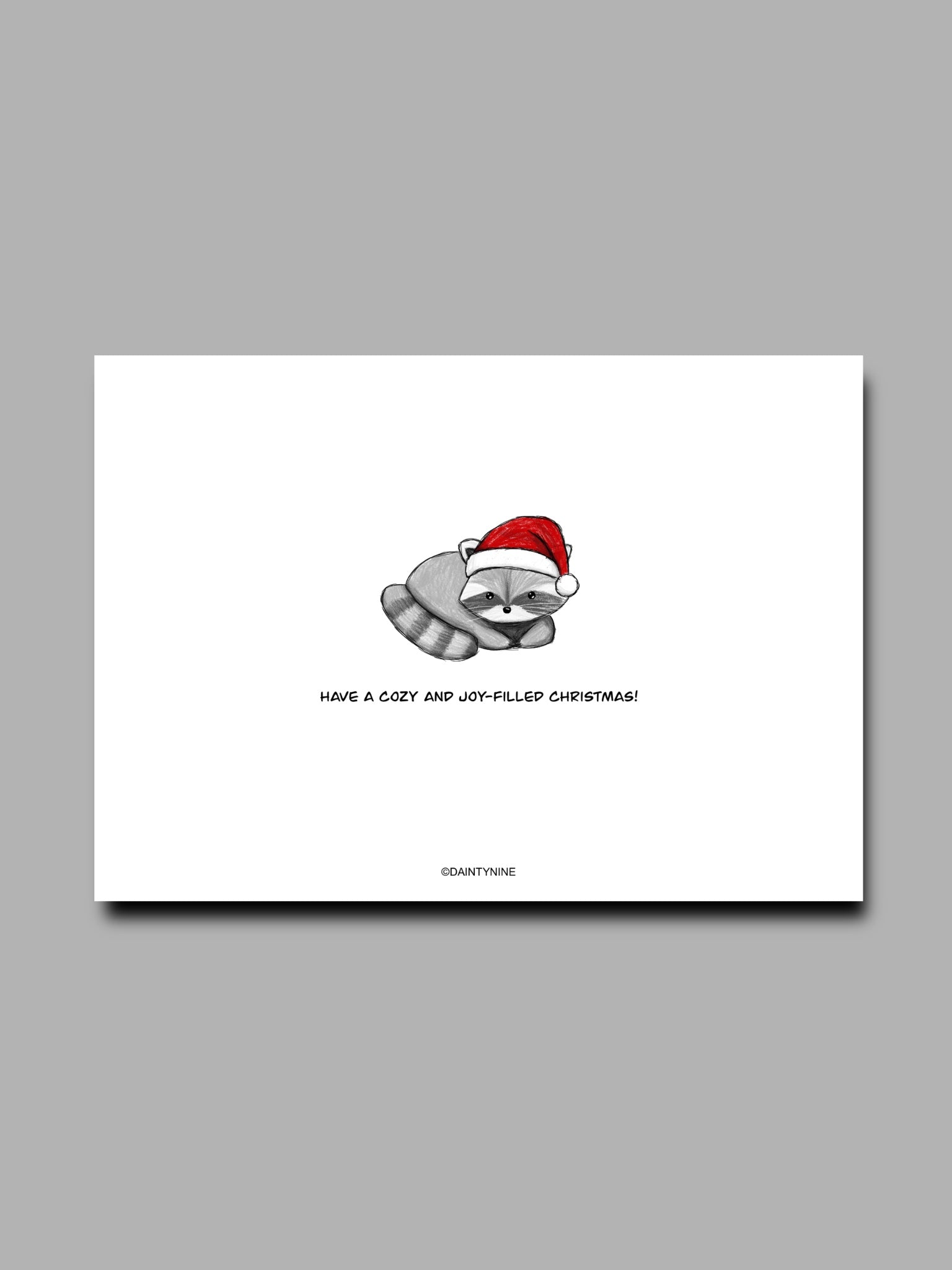 Raccoon Christmas Card
