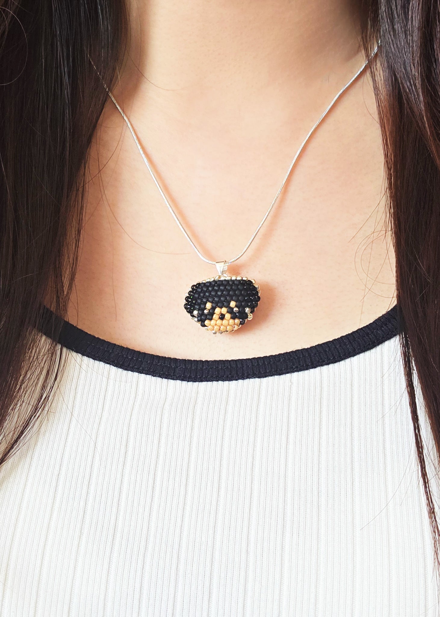 Rottweiler Necklace Model Close