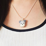Schnauzer Necklace Model Close
