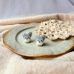 Schnauzer stud earrings front