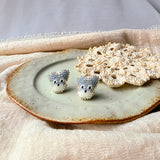 Schnauzer stud earrings front