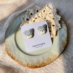 Schnauzer stud earrings on card